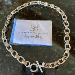 Gorgeous Brooks Brothers two-tone silver and gold filled chain link neck…